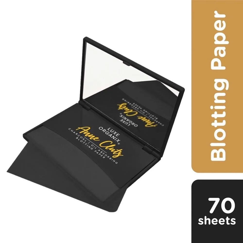 Luxe Organix x Anne Clutz Charcoal Blotting Paper with Compact Mirror 70 sheets