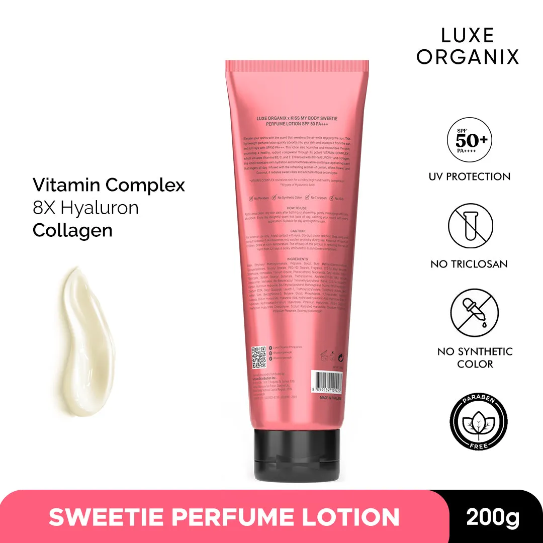 Luxe Organix X Kiss My Body Sweetie Perfume Lotion SPF 50 PA    200g