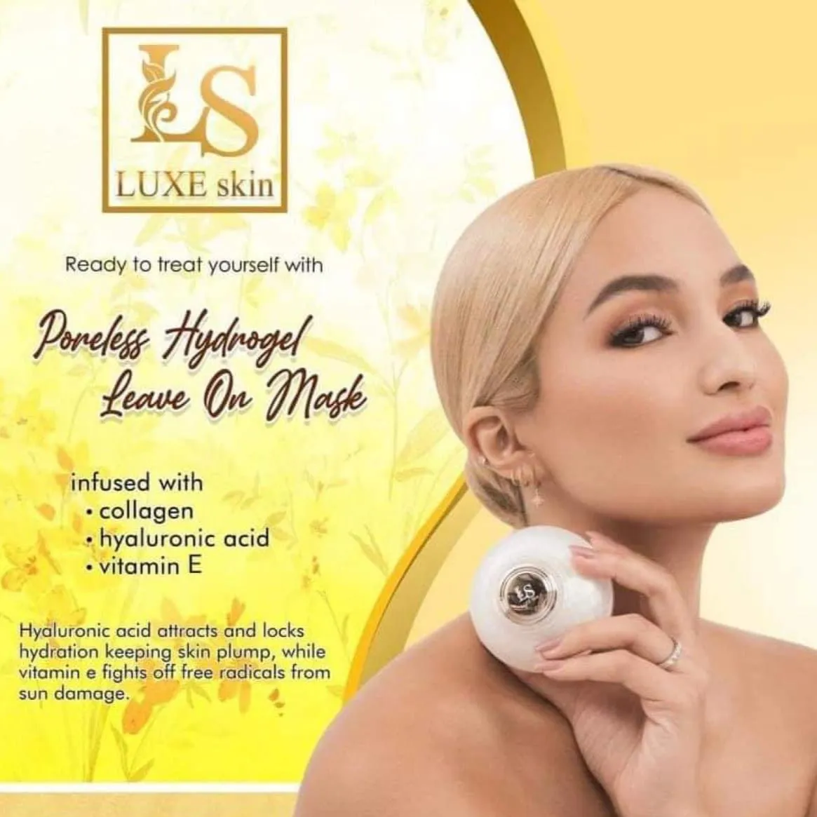 Luxe Skin Poreless Hydrogel Leave On Mask (exp Oct 2024)