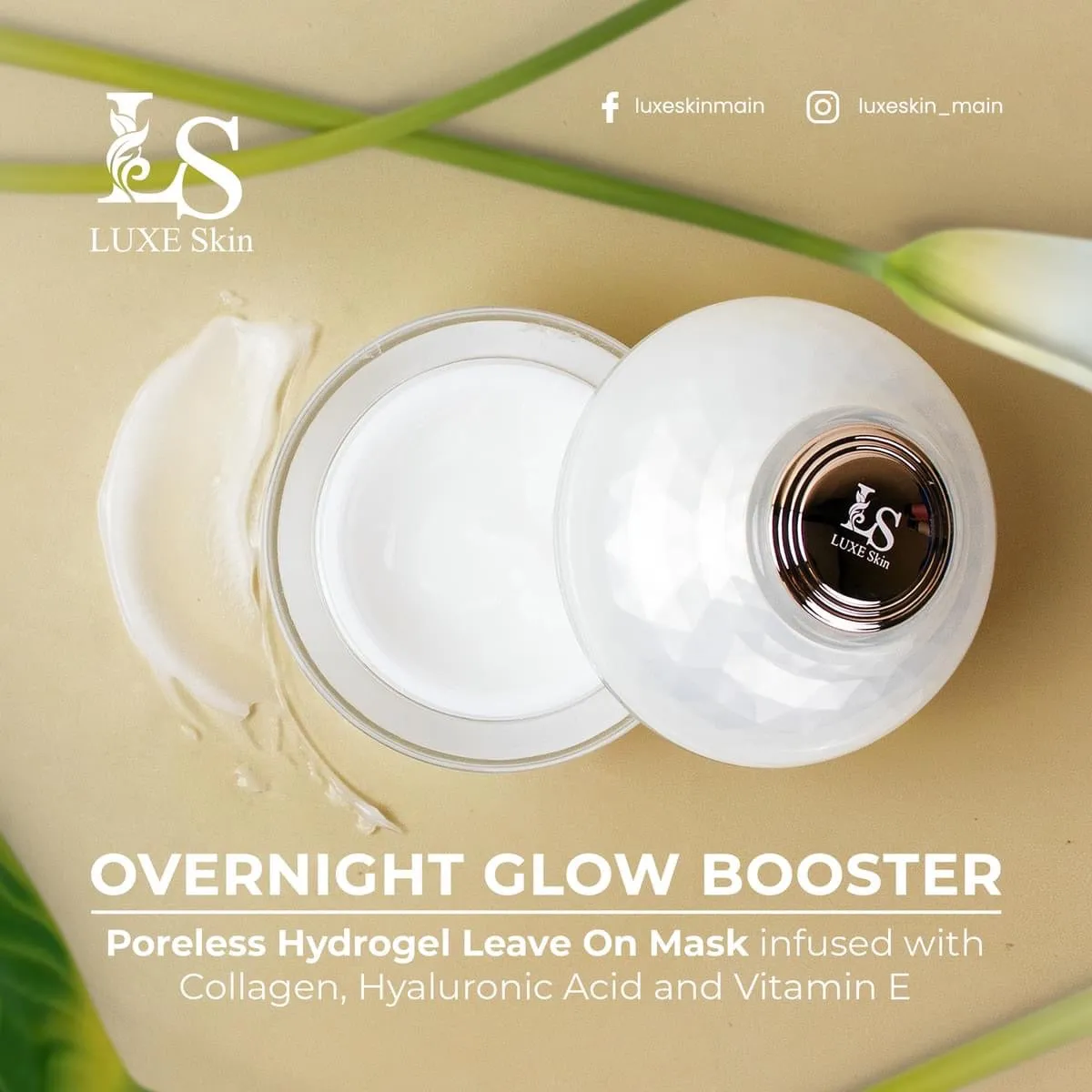 Luxe Skin Poreless Hydrogel Leave On Mask (exp Oct 2024)