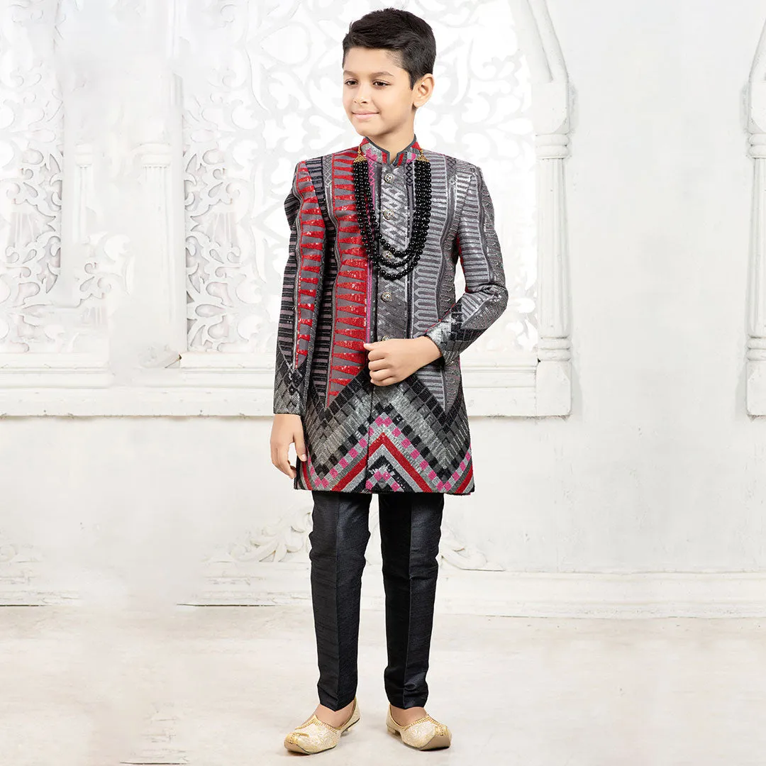 Marvel  Multicolor Sherwani Extravaganza for Stylish Kids