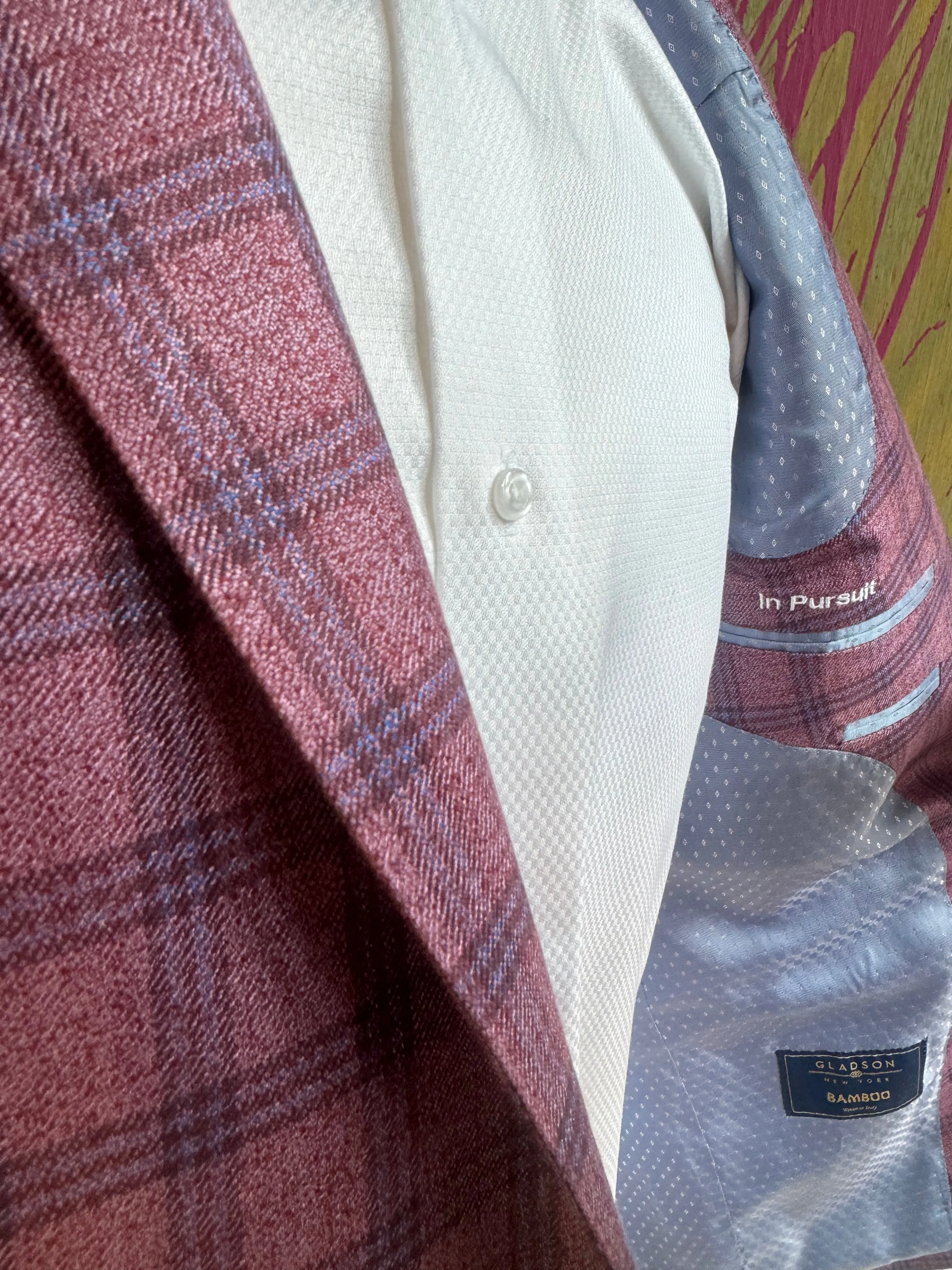 Mauve Plaid Bamboo Blazer