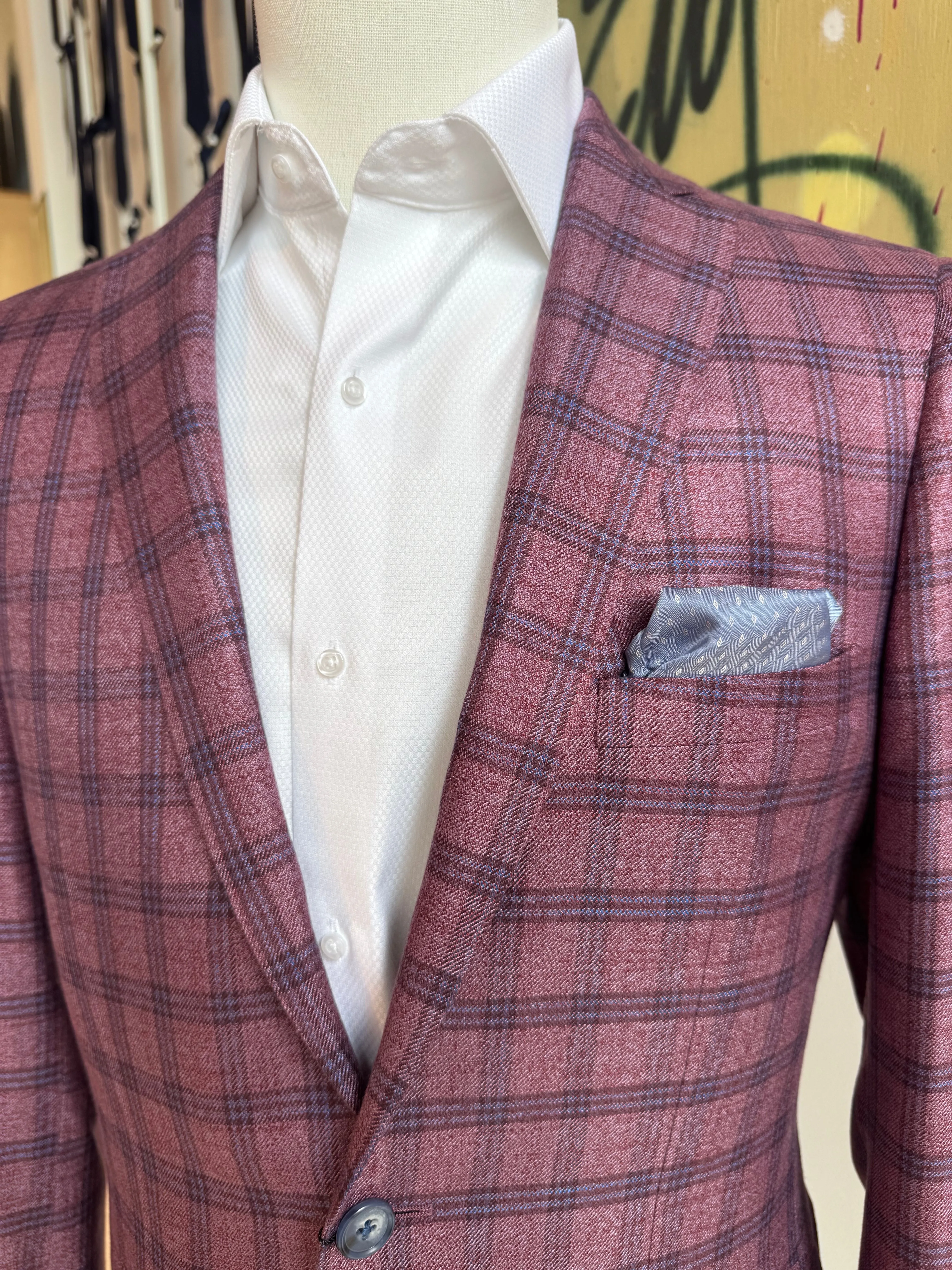 Mauve Plaid Bamboo Blazer