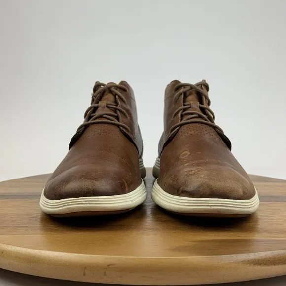 Mens Cole Haan Grand Os Watson II Brown Perforated Leather Chukka Boots Size 12