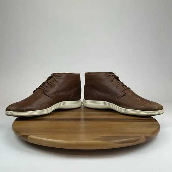 Mens Cole Haan Grand Os Watson II Brown Perforated Leather Chukka Boots Size 12