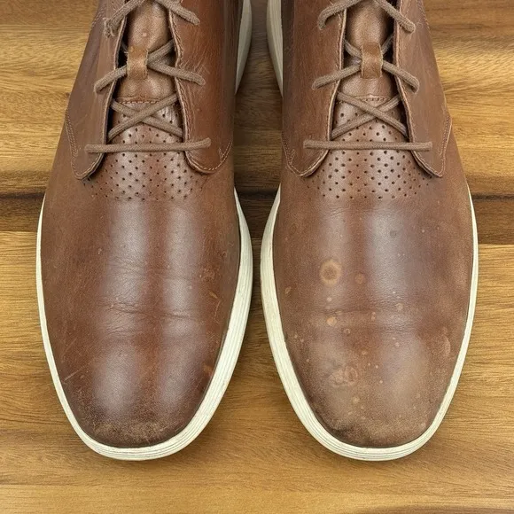 Mens Cole Haan Grand Os Watson II Brown Perforated Leather Chukka Boots Size 12
