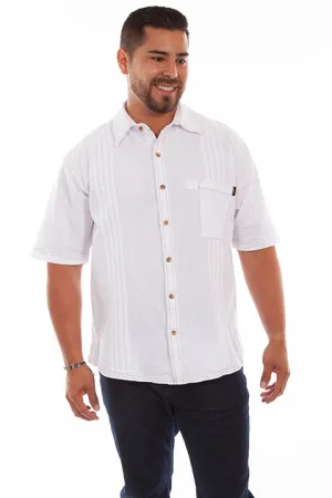 Men's Farthest Point Collection Shirt: Short Sleeve Traveler White