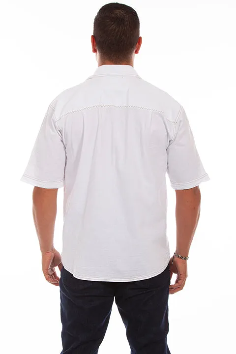 Men's Farthest Point Collection Shirt: Short Sleeve Traveler White