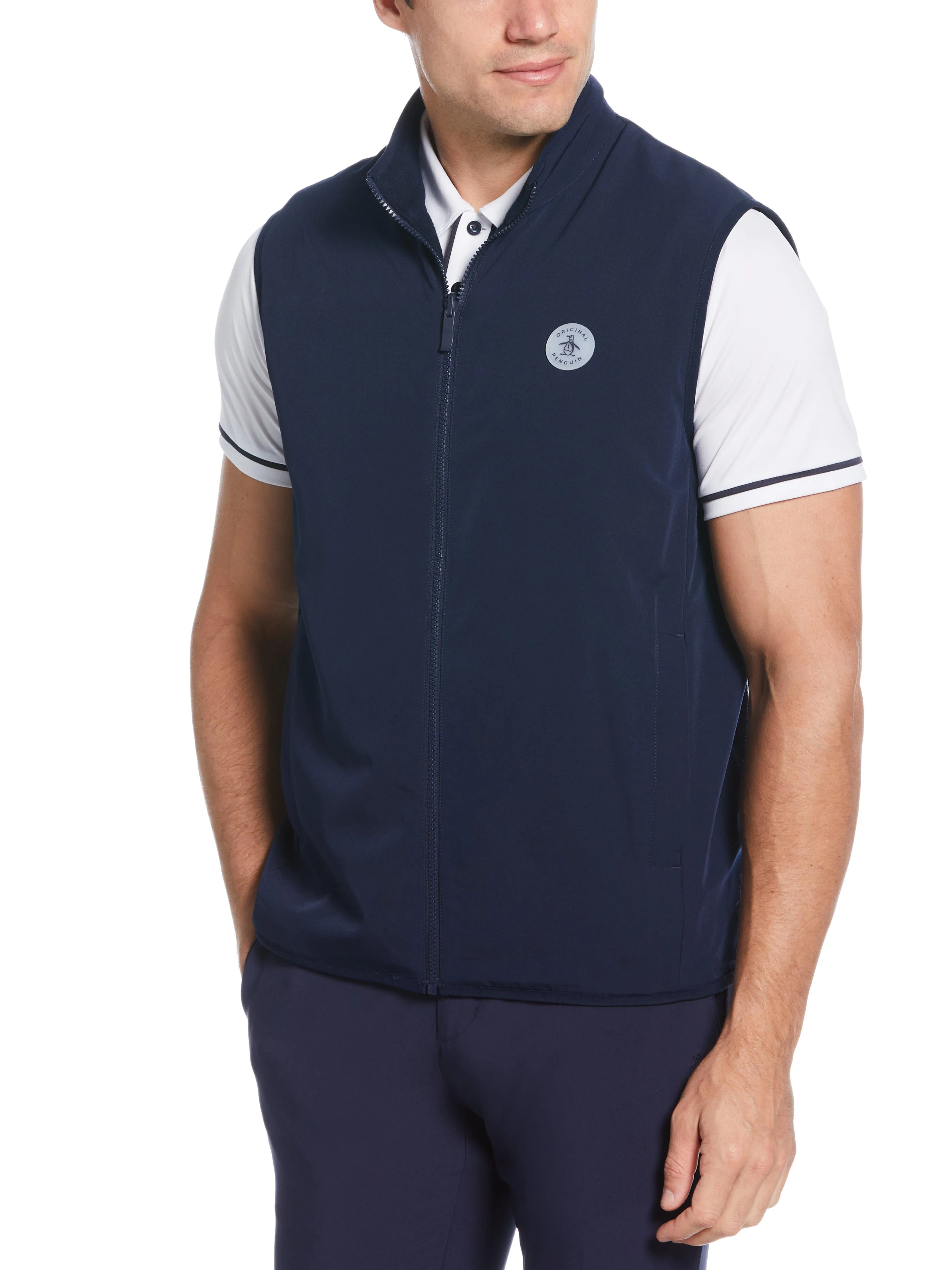 Men's Mixed Media Reversible Fleece Vest