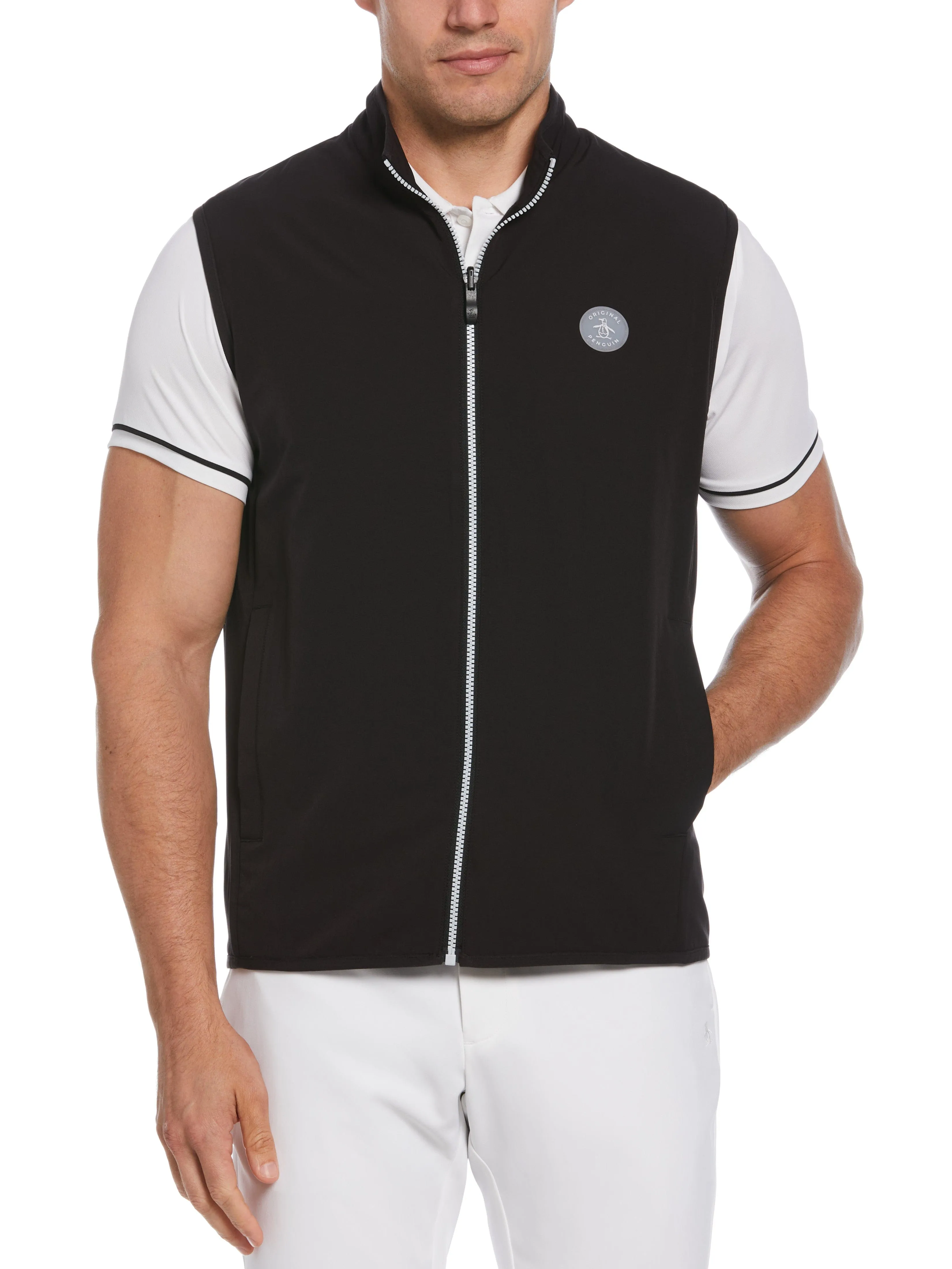 Men's Mixed Media Reversible Fleece Vest