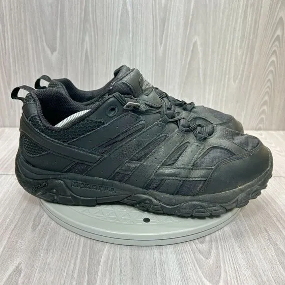 Merrell Mens Moab 2 Outdoor Tactical Black Leather Hiking Work Shoe Sz 13 Wide