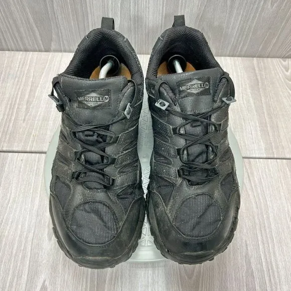 Merrell Mens Moab 2 Outdoor Tactical Black Leather Hiking Work Shoe Sz 13 Wide
