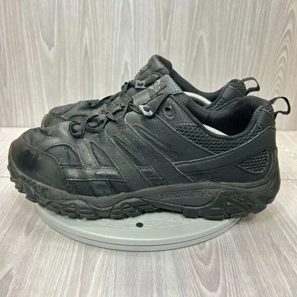 Merrell Mens Moab 2 Outdoor Tactical Black Leather Hiking Work Shoe Sz 13 Wide