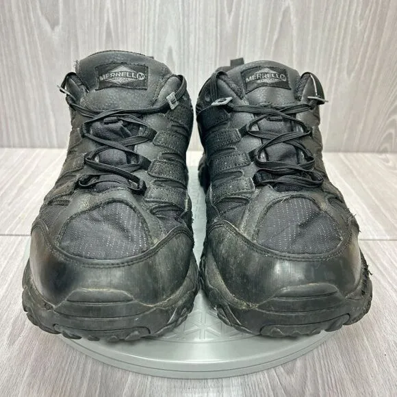 Merrell Mens Moab 2 Outdoor Tactical Black Leather Hiking Work Shoe Sz 13 Wide