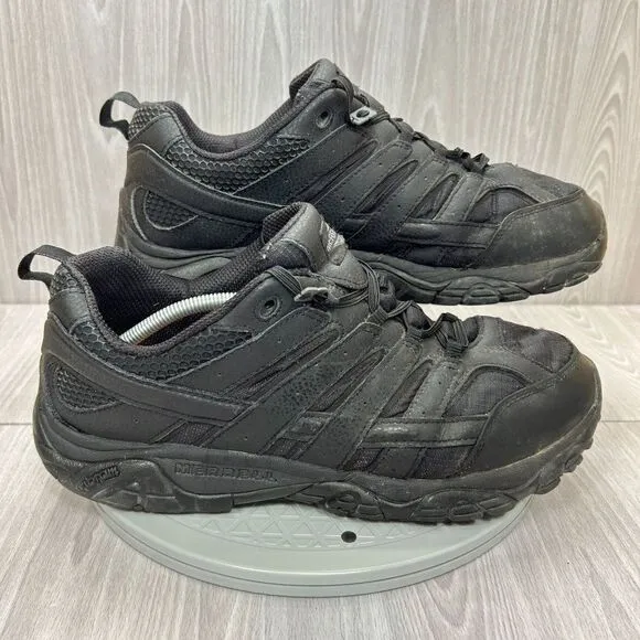 Merrell Mens Moab 2 Outdoor Tactical Black Leather Hiking Work Shoe Sz 13 Wide