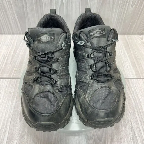 Merrell Mens Moab 2 Outdoor Tactical Black Leather Hiking Work Shoe Sz 13 Wide