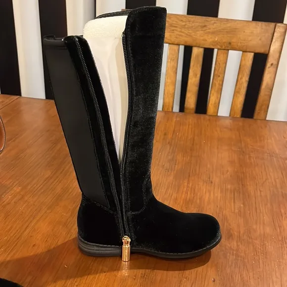 Michael Kors Emma Lily black velour boots new girls toddlers