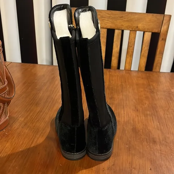 Michael Kors Emma Lily black velour boots new girls toddlers