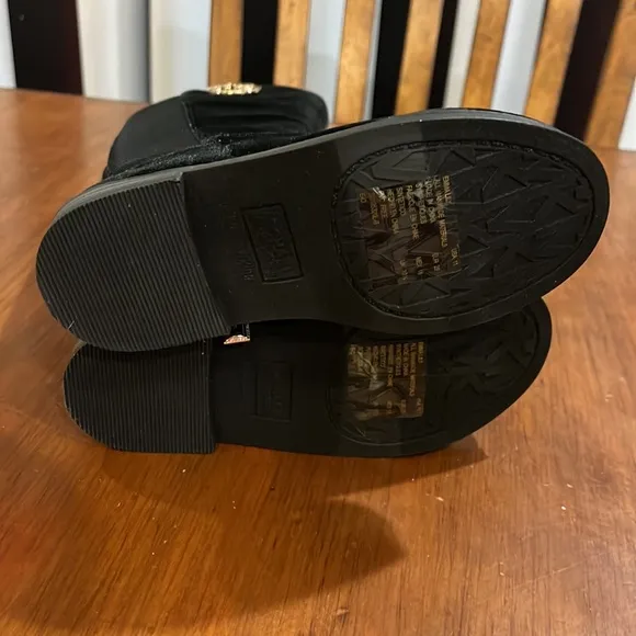 Michael Kors Emma Lily black velour boots new girls toddlers