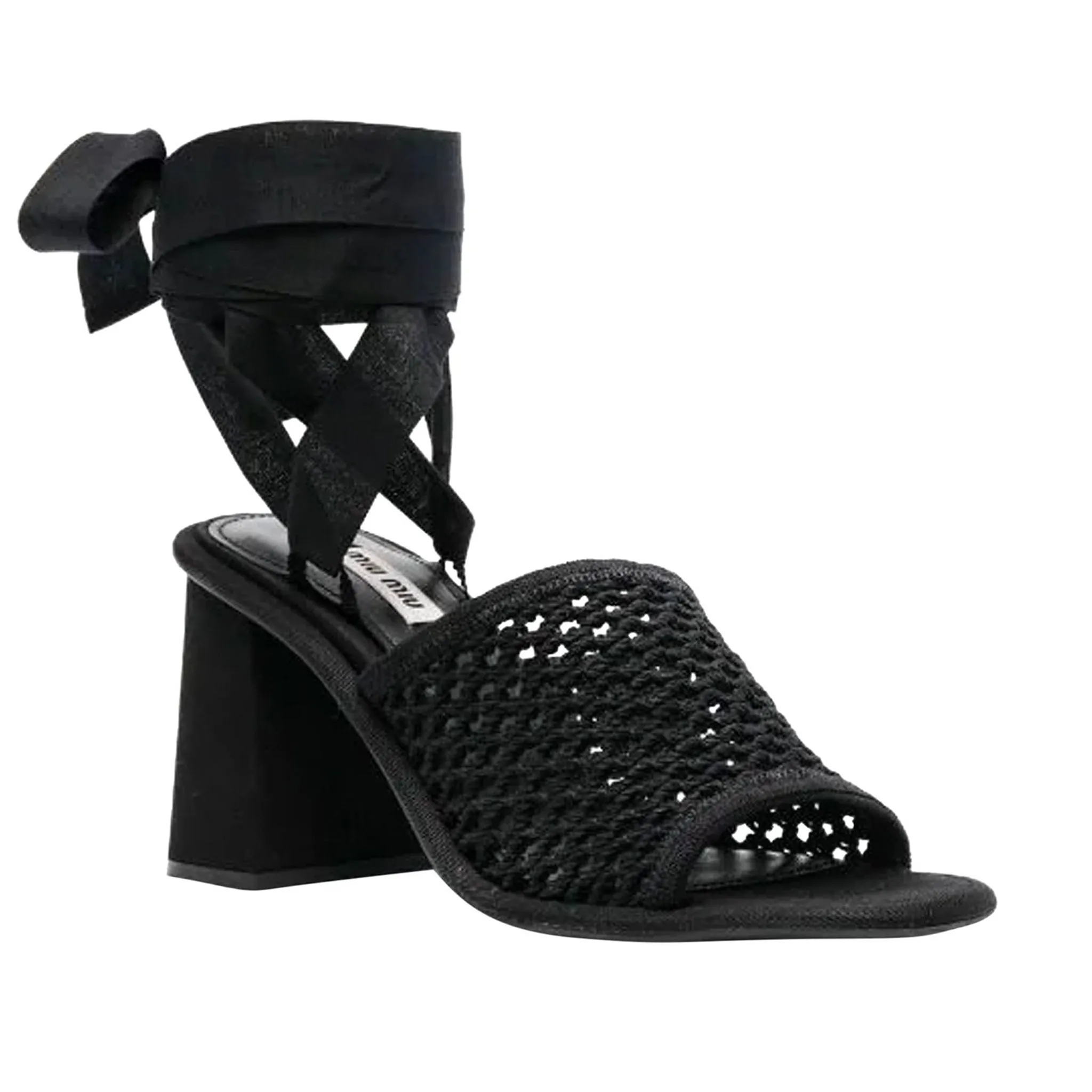 MIU MIU Stunning Macrame Sandals with 8cm Heel
