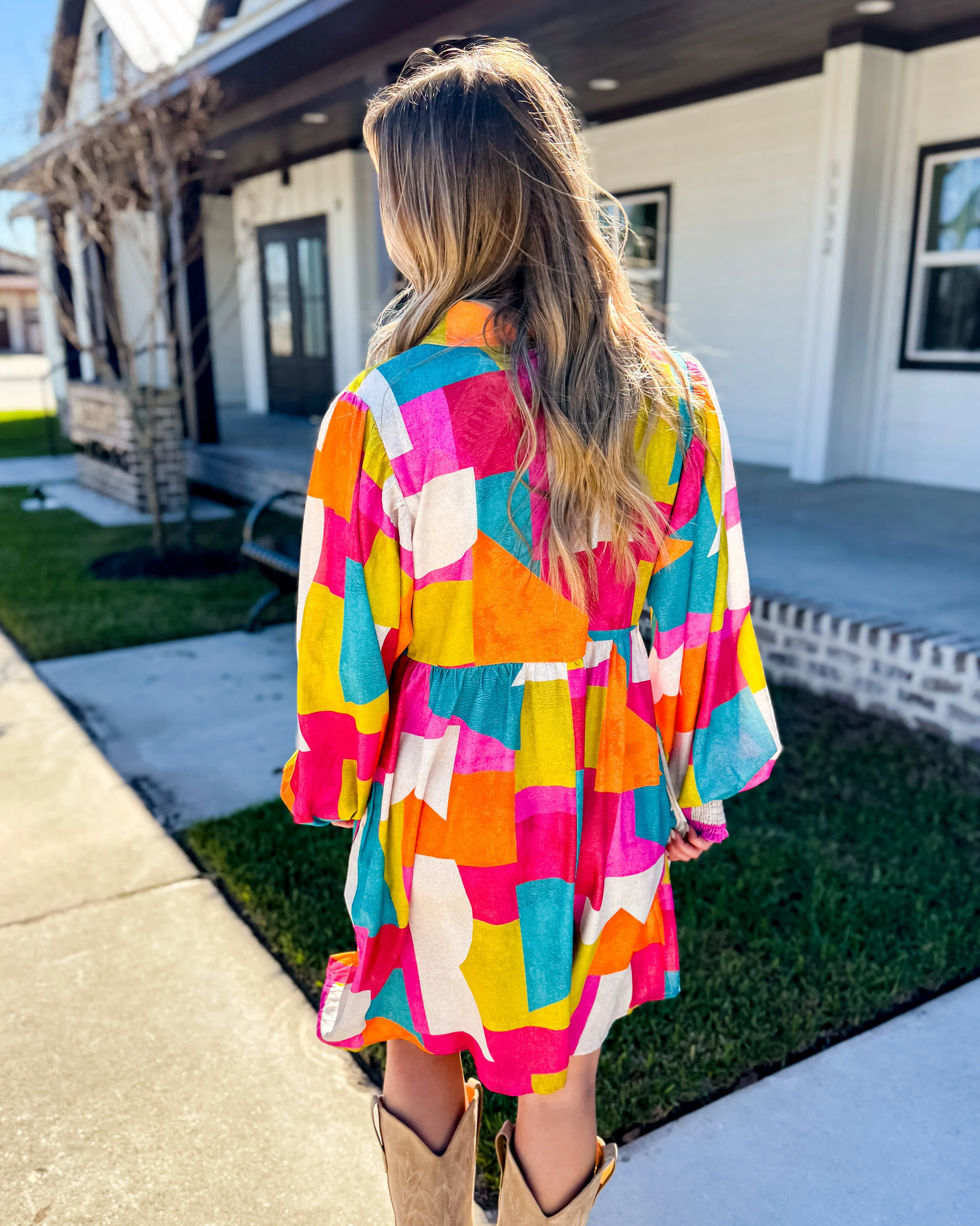 Multicolor Print Baby Doll Dress
