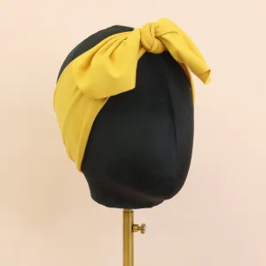 Mustard Solid Top Knot Headband