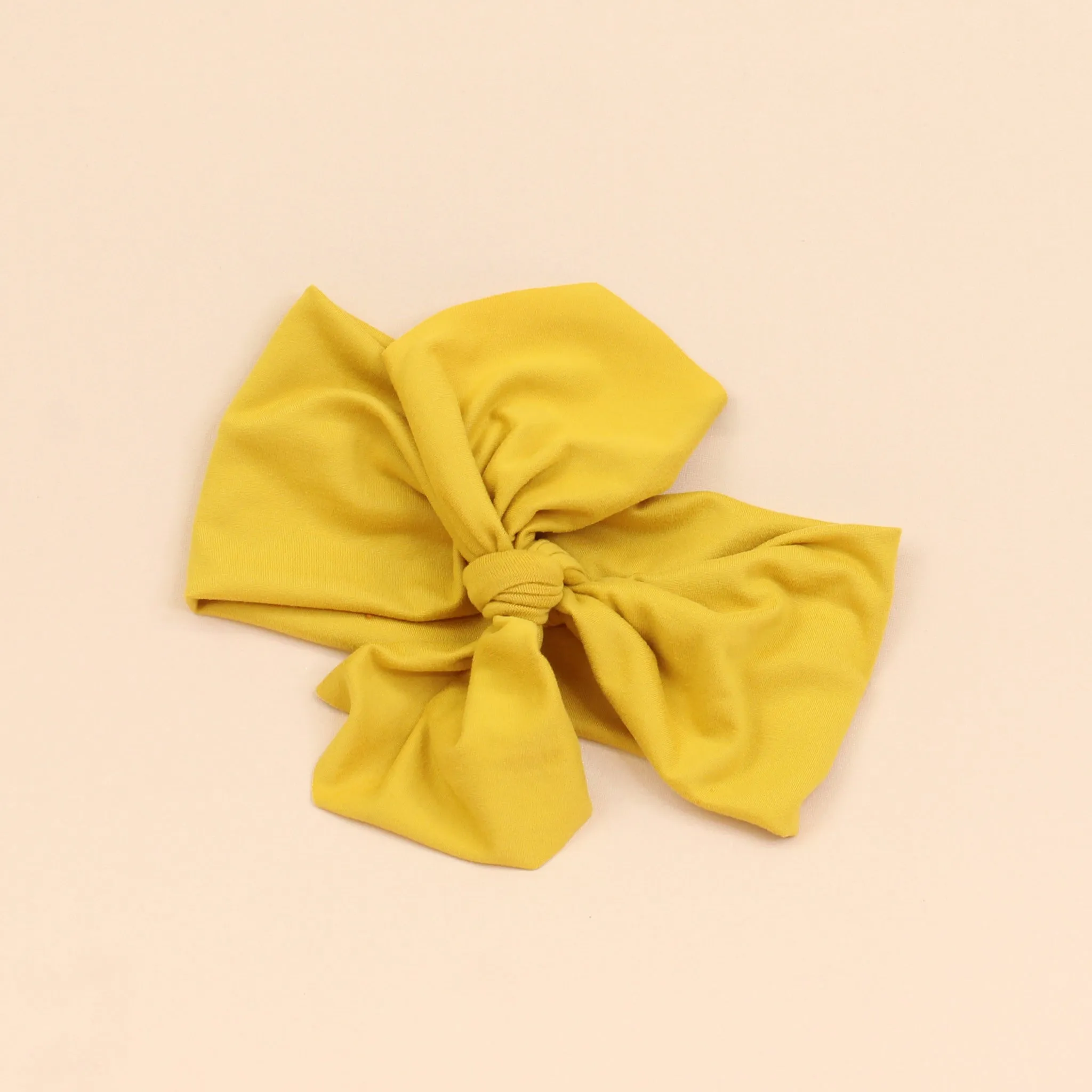Mustard Solid Top Knot Headband
