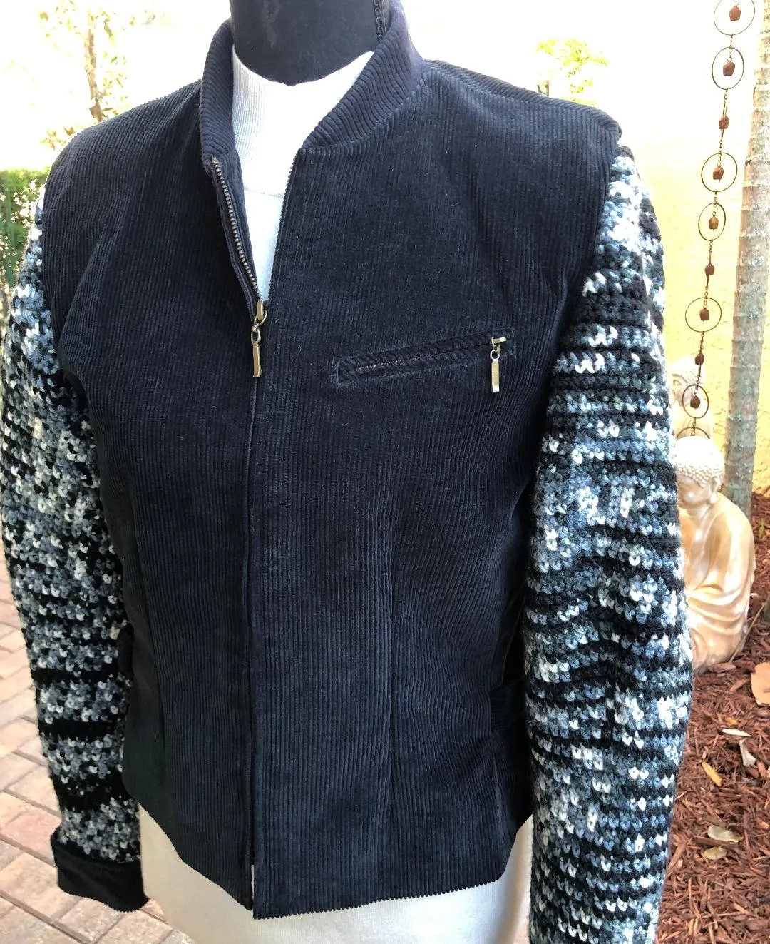 Navy Blue  Corduroy Jacket.