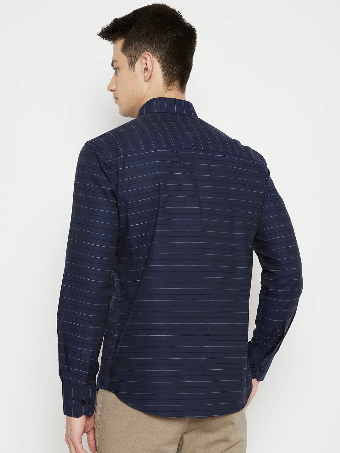 Navy Blue Striped shirt