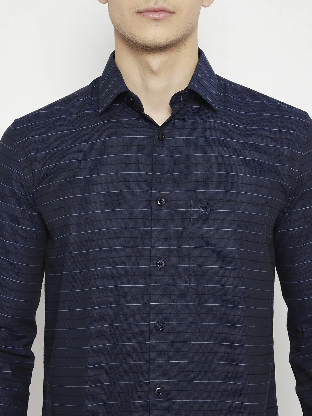 Navy Blue Striped shirt