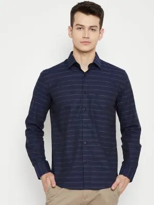 Navy Blue Striped shirt