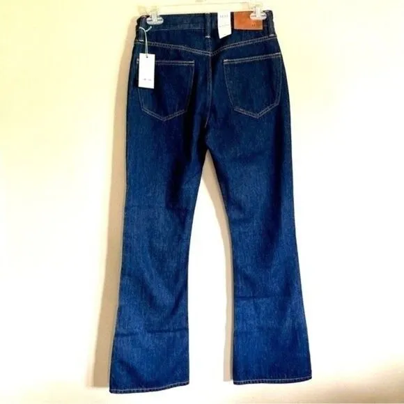 NEW American Eagle AE77 Crop Flare 6 Month Wear Dark Wash Mid Rise Jeans Size 26