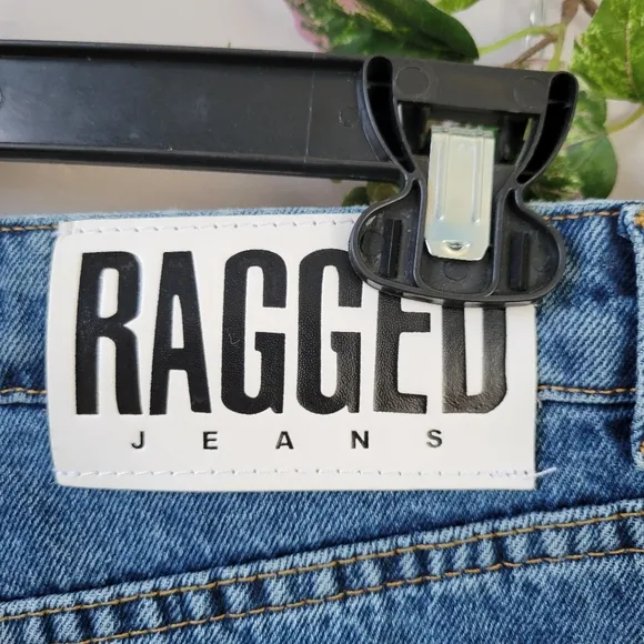 NEW Ragged Priest Release Low Rise Baggy Y2K Denim Jeans Mid Blue 24