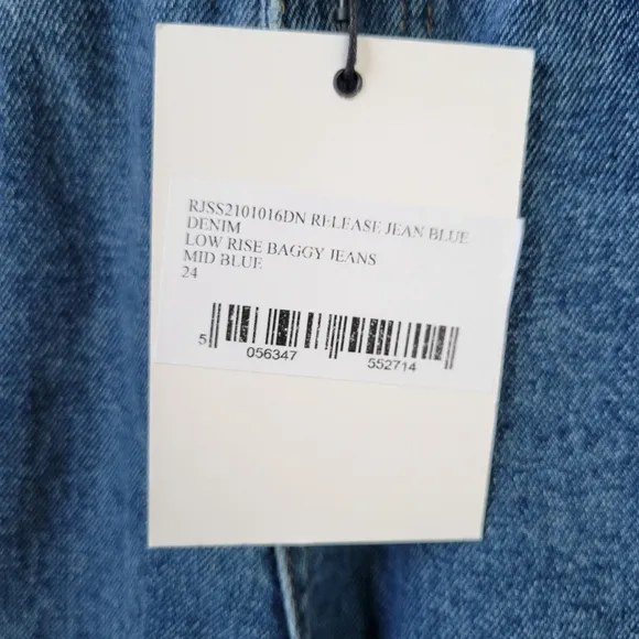 NEW Ragged Priest Release Low Rise Baggy Y2K Denim Jeans Mid Blue 24