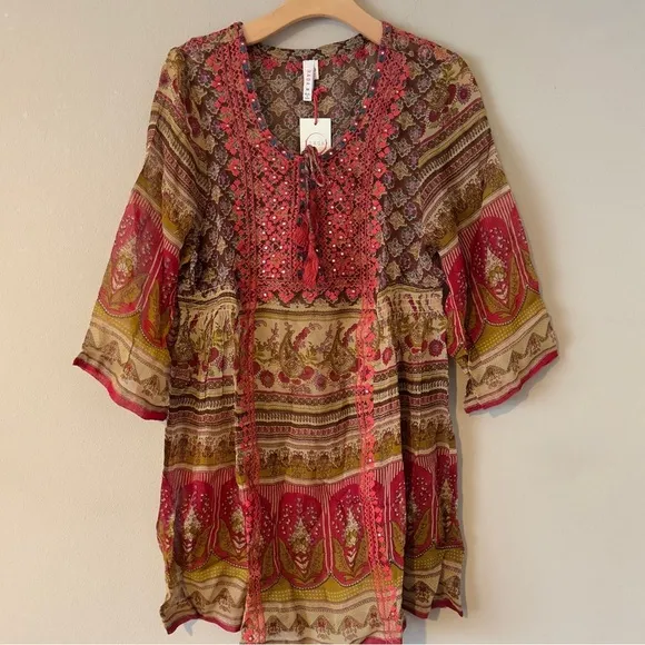 NWT Anthropologie Raga Athena Tunic Dress M