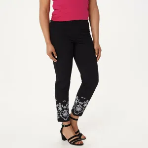 NWT Isaac Mizrahi Live! Petite 24/7 Embroidered Ankle Pants. A352289 4P