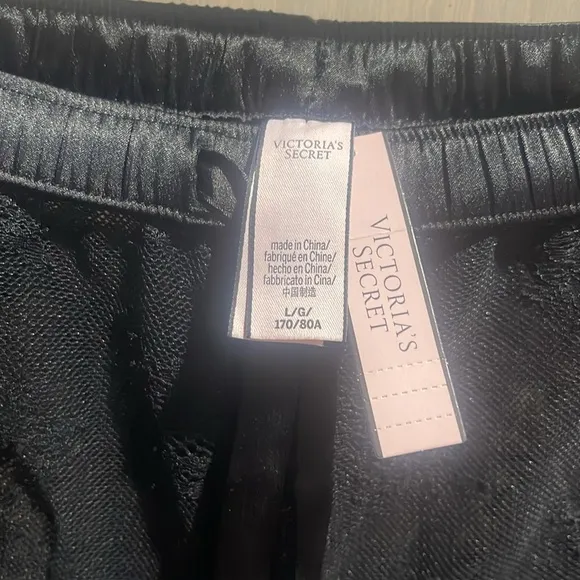 NWT Victoria's Secret VS Pants Black Lace lounge pants Size Large