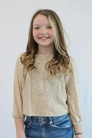 OLIVIA GIRLS PEASANT TOP