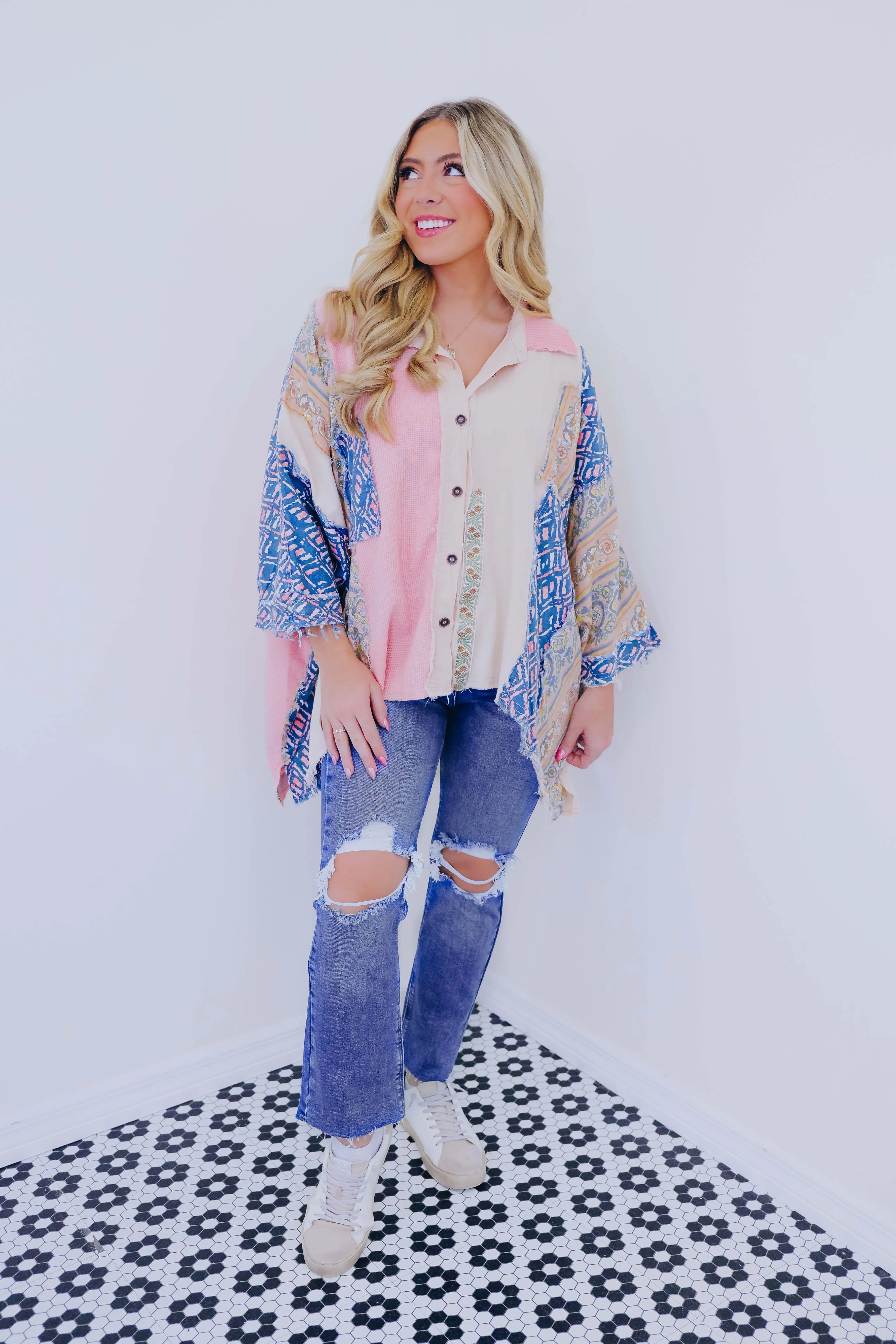 Olivia Oversized Patchwork Top