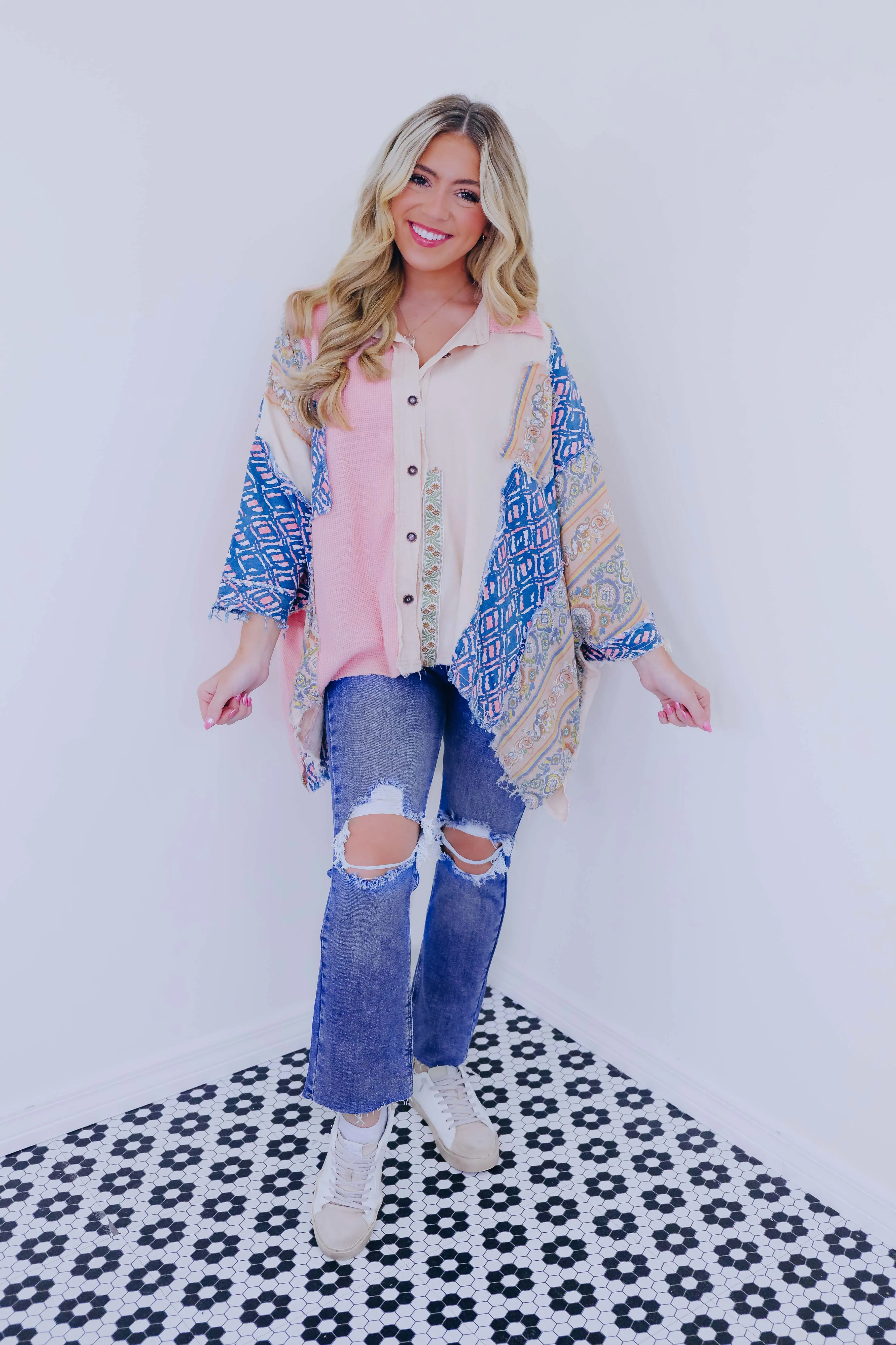 Olivia Oversized Patchwork Top