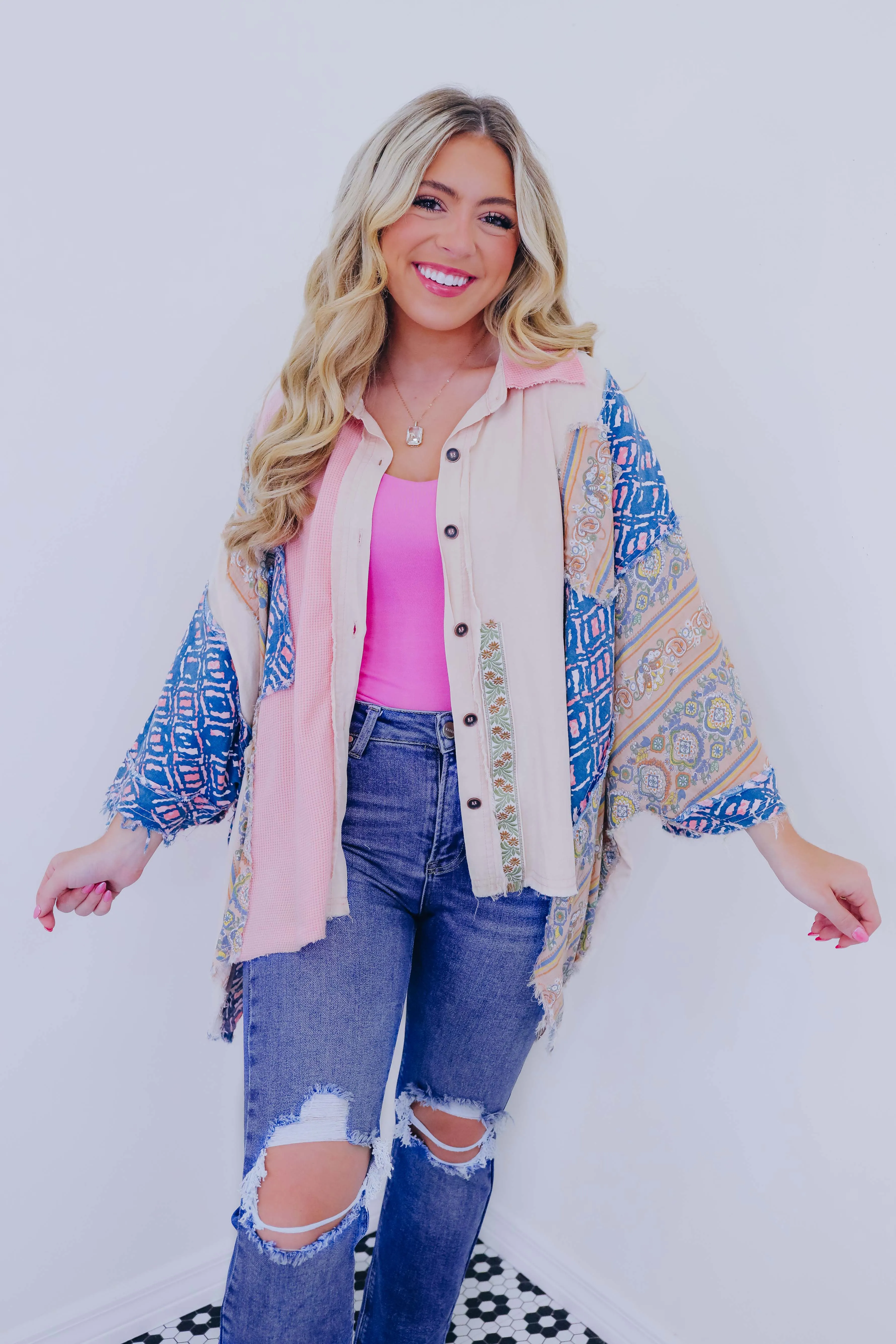 Olivia Oversized Patchwork Top