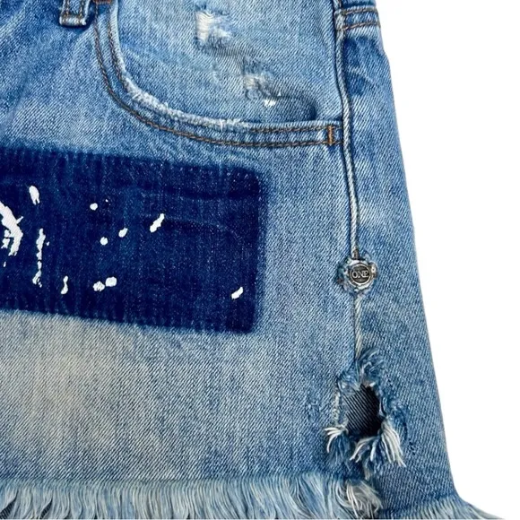 One Teaspoon Bandits Distressed Denim Shorts, Size 27