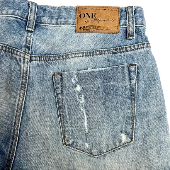 One Teaspoon Bandits Distressed Denim Shorts, Size 27