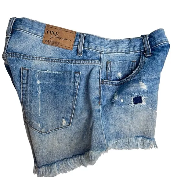 One Teaspoon Bandits Distressed Denim Shorts, Size 27