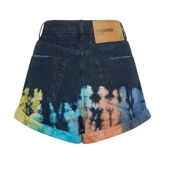 ONE TEASPOON PAINT DIP BANDIT HW DENIM SHORTS
