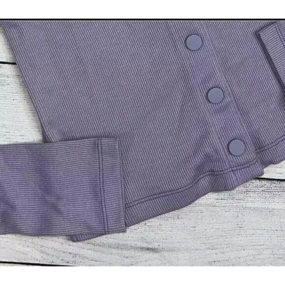 Outdoor Voices NWT CozyRib Cropped Cardigan Earl Grey Light Purple Size Small
