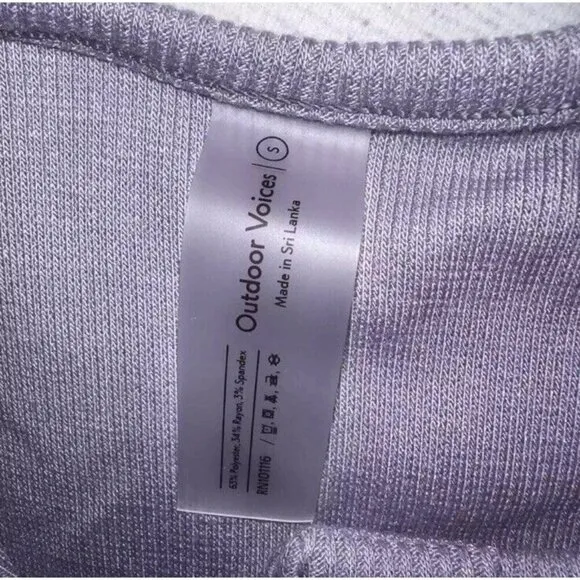 Outdoor Voices NWT CozyRib Cropped Cardigan Earl Grey Light Purple Size Small