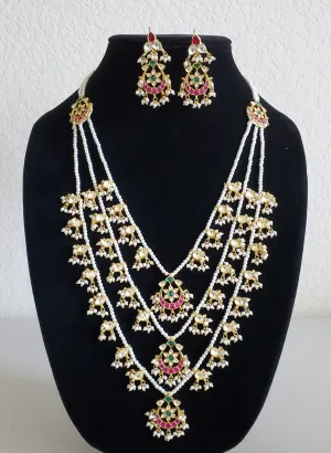 Pachi Kundan Teenlada With Gold Plating