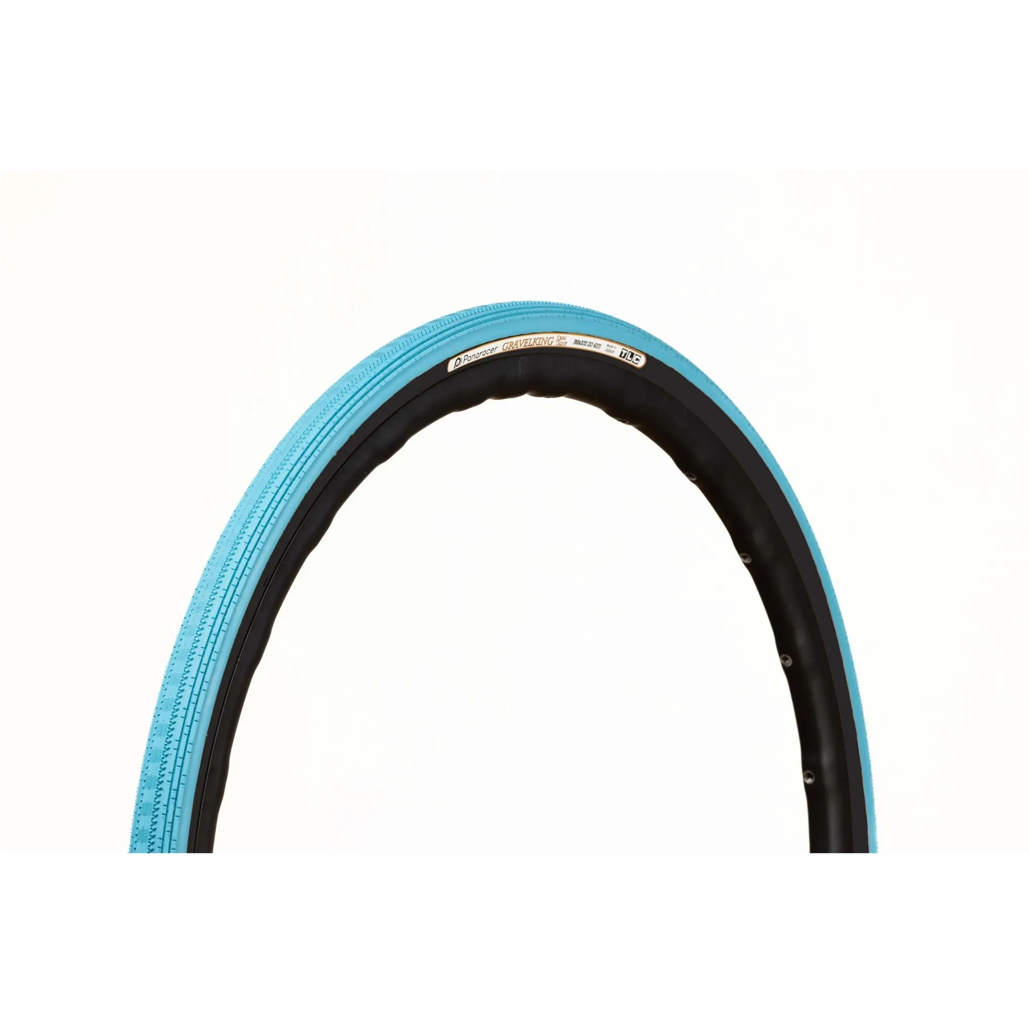 PANARACER GRAVEL KING SEMI SLICK COLOUR EDITION TLC GRAVEL TYRE TURQUOISE BLUE/BLACK 700X38C