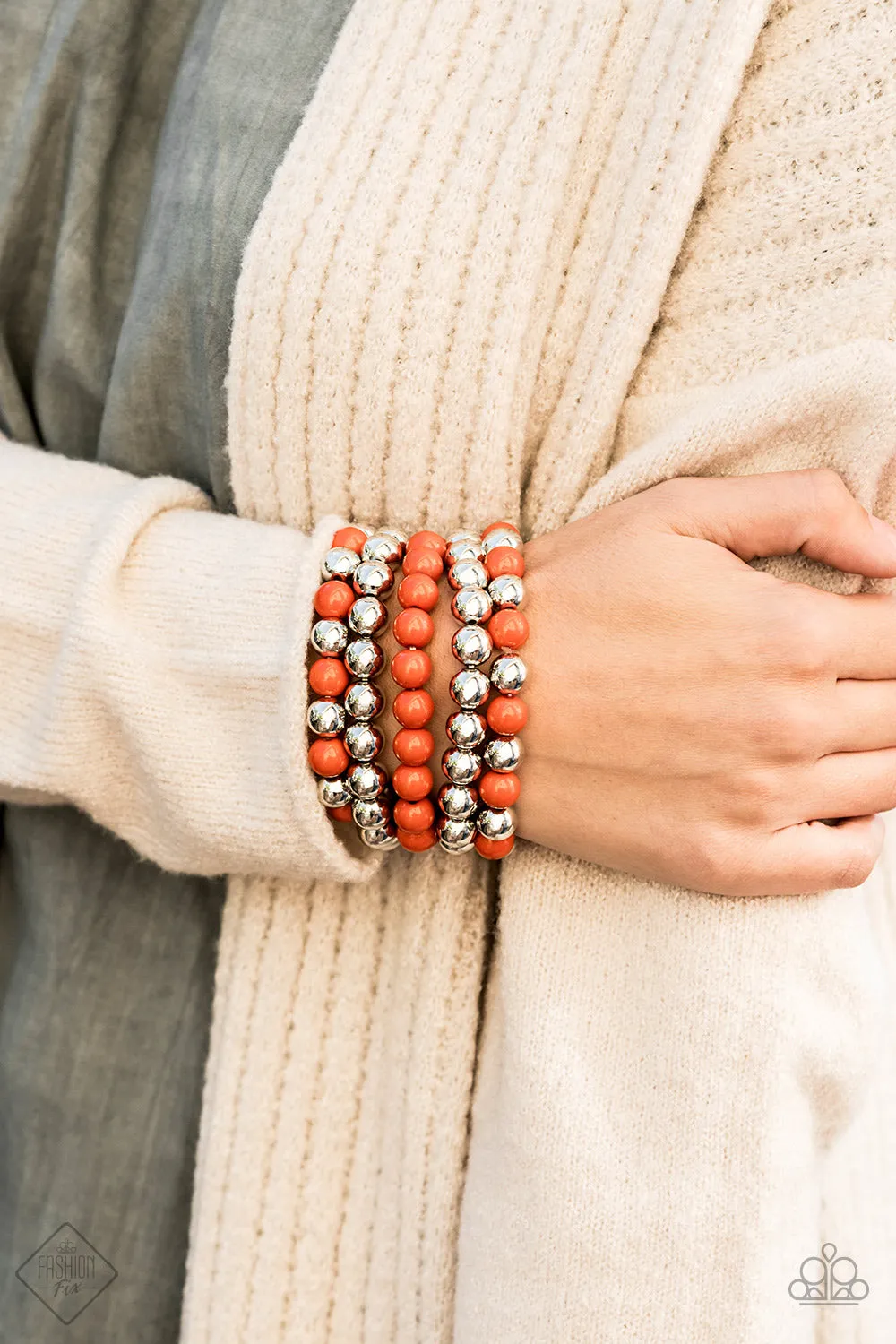 Paparazzi - Fashion Fix Orange Set -November